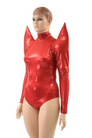 Red Mega Sharp Shoulder Romper - Coquetry Clothing