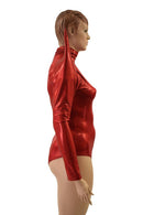 Red Mega Sharp Shoulder Romper - Coquetry Clothing