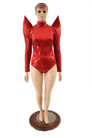 Red Mega Sharp Shoulder Romper - Coquetry Clothing
