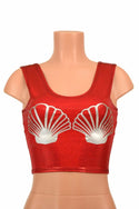 Red Seashell Crop Top - 1