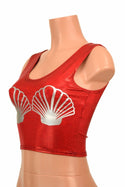 Red Seashell Crop Top - 2
