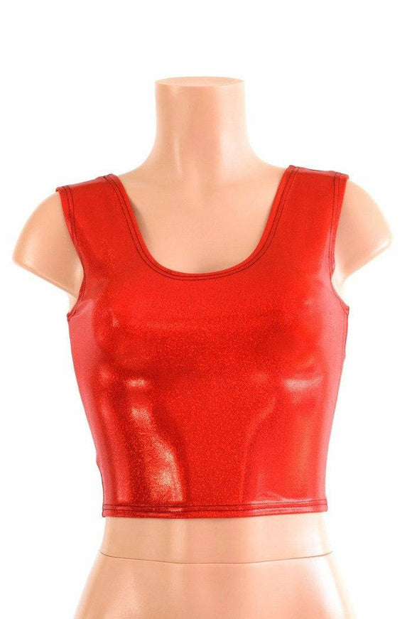 Red Sparkly Crop Top - Coquetry Clothing