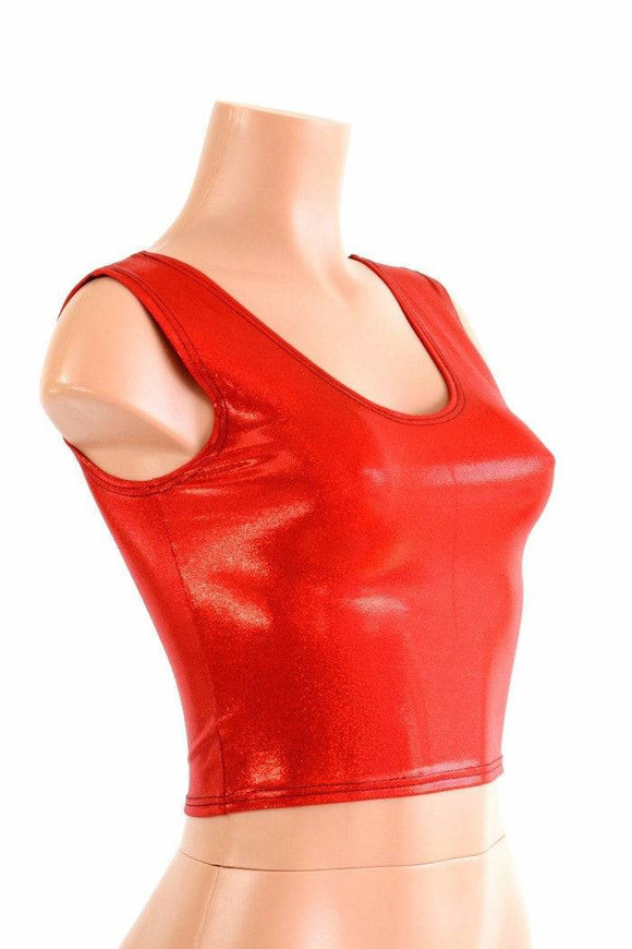 Red Sparkly Crop Top - Coquetry Clothing