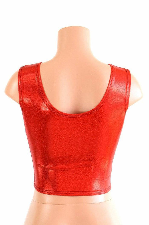 Red Sparkly Crop Top - 4