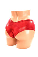 Red Sparkly Holographic Cheeky Shorts - Coquetry Clothing