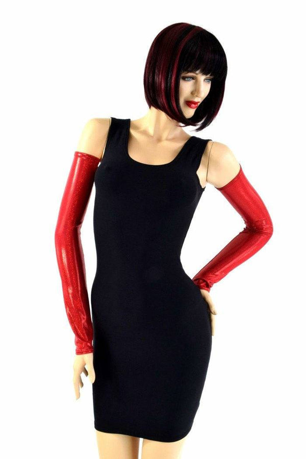 Red Sparkly Jewel Arm Warmer Sleeves - 3
