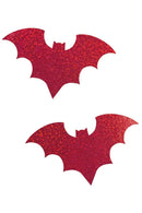 Red Sparkly Jewel Bat Pasties - Coquetry Clothing