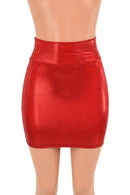 Red Sparkly Jewel Bodycon Skirt - Coquetry Clothing