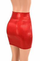 Red Sparkly Jewel Bodycon Skirt - Coquetry Clothing