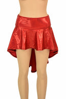Red Sparkly Jewel Hi Lo Rave Skirt - Coquetry Clothing