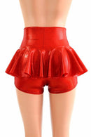 Red Sparkly Jewel Ruffle Rump Shorts - Coquetry Clothing