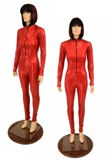 Red Sparkly Jewel "Stella" Catsuit - Coquetry Clothing