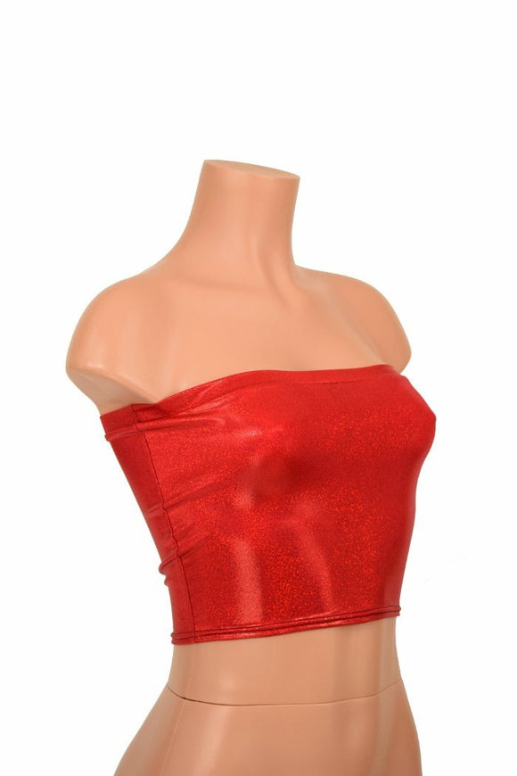Red Sparkly Jewel Tube Top - Coquetry Clothing