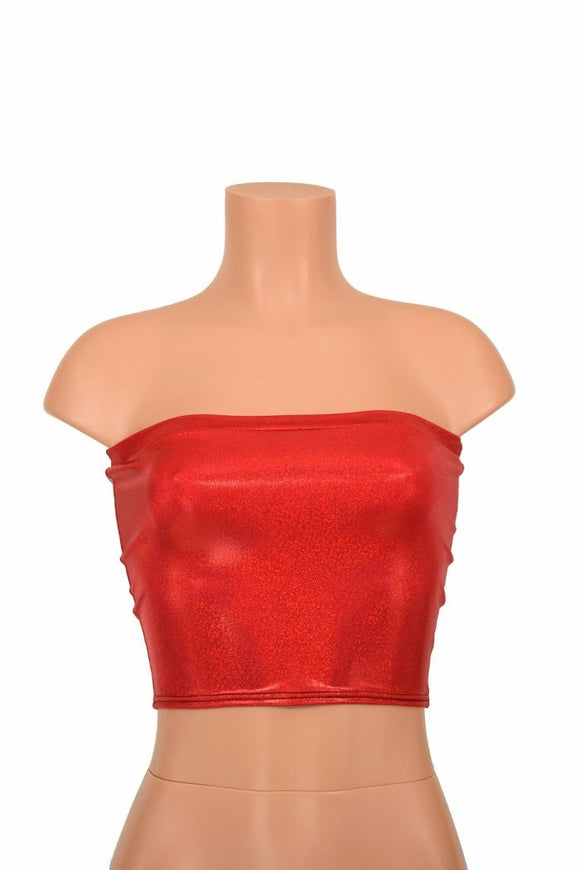 Red Sparkly Jewel Tube Top - Coquetry Clothing