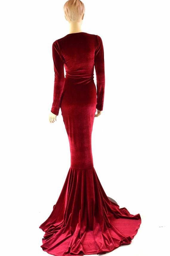 Red Stretch Velvet Fabric - 2