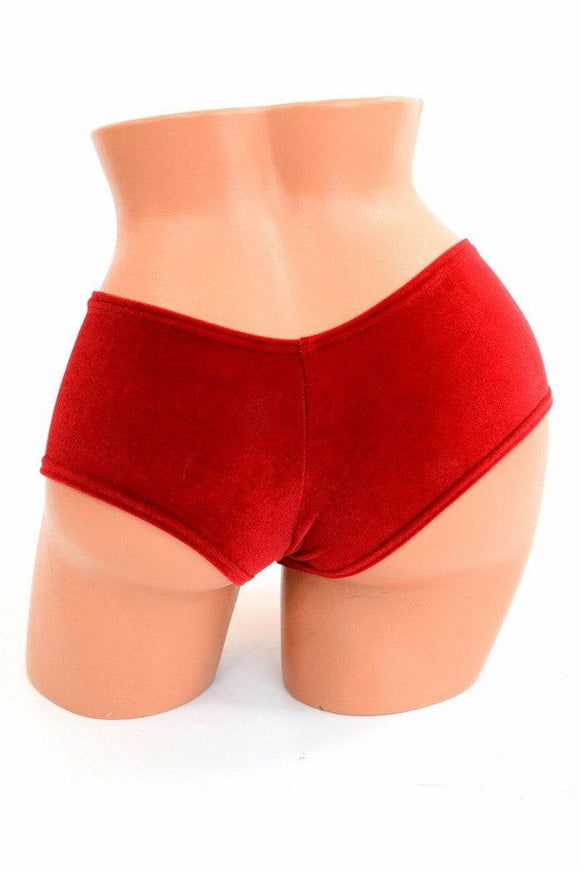 Red Velvet Cheeky Booty Shorts - Coquetry Clothing