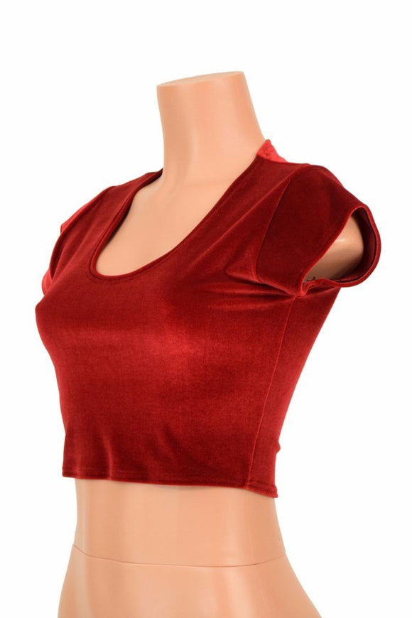 Red Velvet Crop Top - Coquetry Clothing