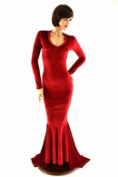 Red Velvet Gown - Coquetry Clothing
