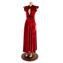 Red Velvet Romper & Break Away Skirt Set - Coquetry Clothing