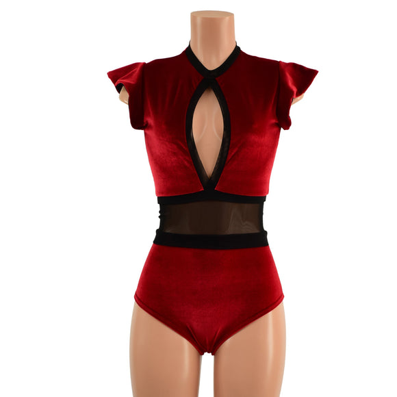 Red Velvet Romper & Break Away Skirt Set - Coquetry Clothing