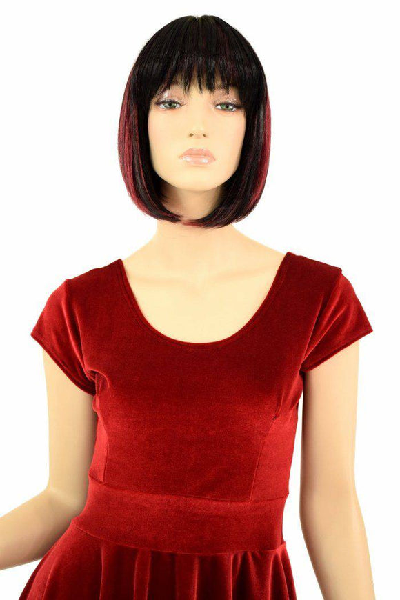 Red Velvet Skater Dress - Coquetry Clothing