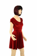 Red Velvet Skater Dress - Coquetry Clothing