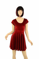 Red Velvet Skater Dress - Coquetry Clothing