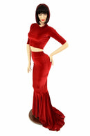 Red Velvet Skirt & Crop Set - Coquetry Clothing