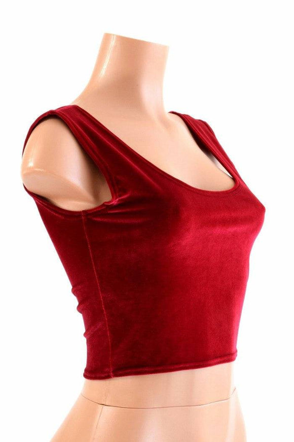 Red Velvet Tank Crop - Coquetry Clothing