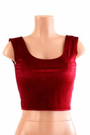 Red Velvet Tank Crop - Coquetry Clothing