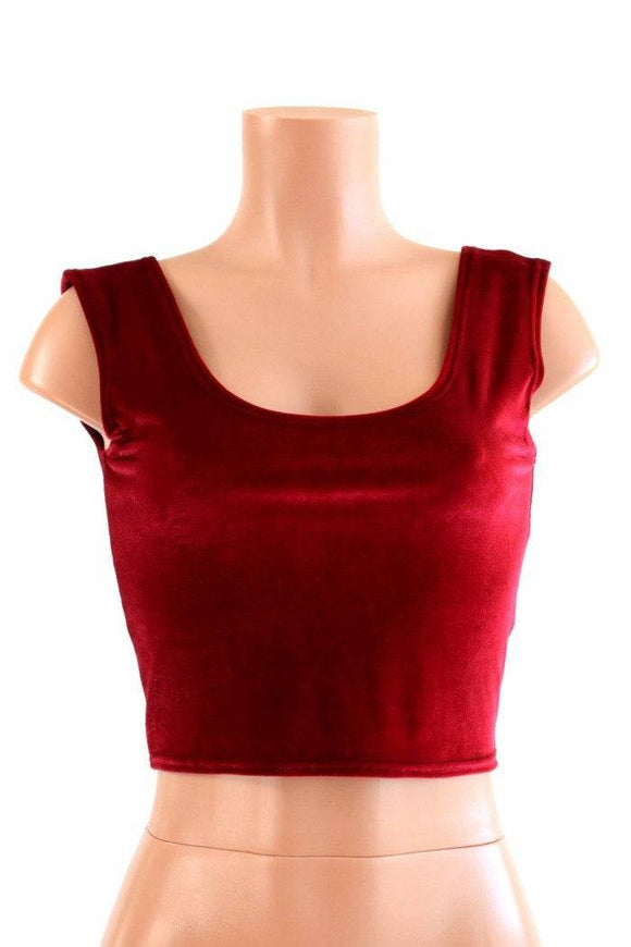 Red Velvet Tank Crop - Coquetry Clothing