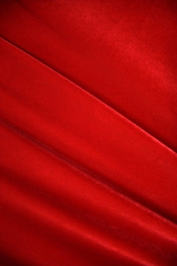 Red Velvet Wide Leg Jumpsuit - 7