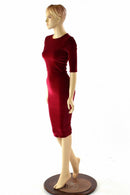 Red Velvet Wiggle Dress - Coquetry Clothing