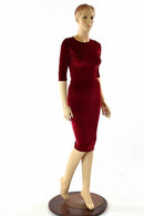 Red Velvet Wiggle Dress - Coquetry Clothing
