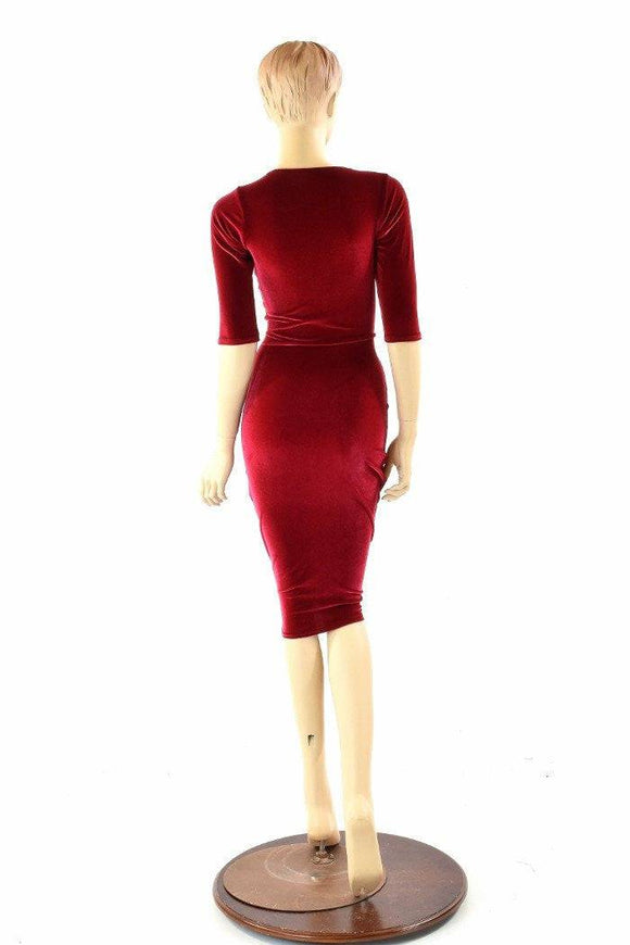 Red Velvet Wiggle Dress - Coquetry Clothing