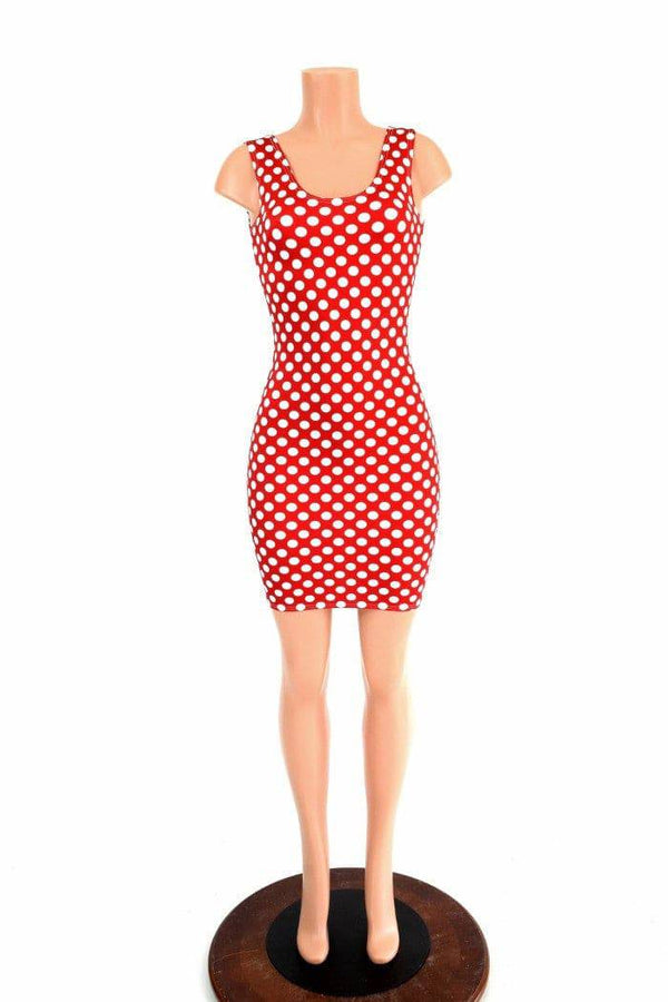 Red & White Polka Dot Tank Dress - 2