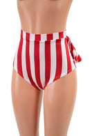 Red & White Stripe Ruffle Rump Siren Shorts - Coquetry Clothing