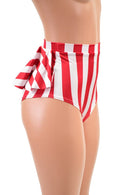 Red & White Stripe Ruffle Rump Siren Shorts - Coquetry Clothing