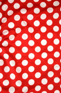 Red and White Polka Dot Fabric - 2