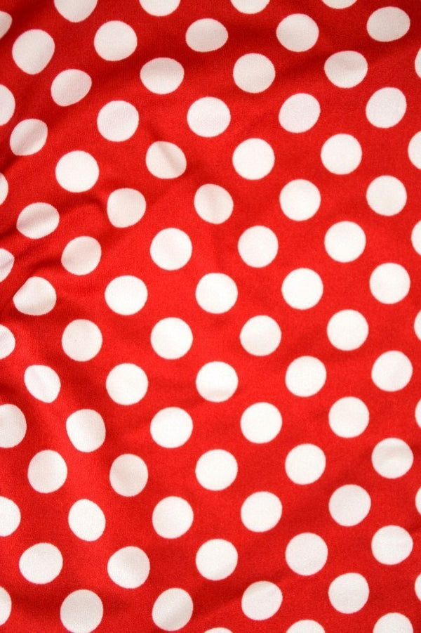 Red and White Polka Dot Fabric - 2