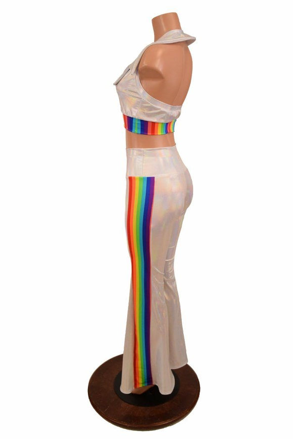 Retro 70's Solar Flares and Backless Halter Crop - Coquetry Clothing