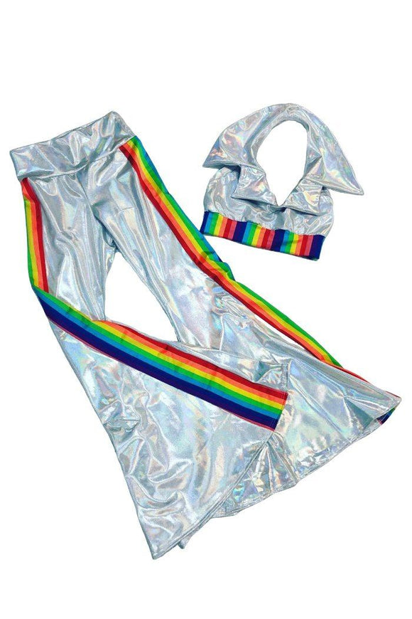 Retro 70's Solar Flares and Backless Halter Crop - Coquetry Clothing