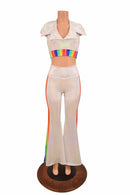 Retro 70's Solar Flares and Backless Halter Crop - Coquetry Clothing