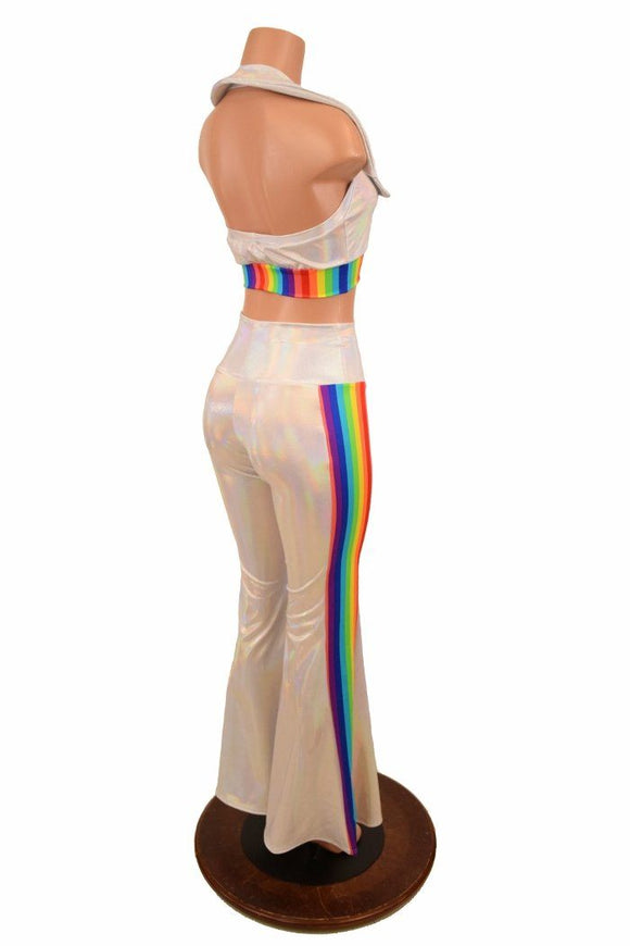 Retro 70's Solar Flares and Backless Halter Crop - Coquetry Clothing