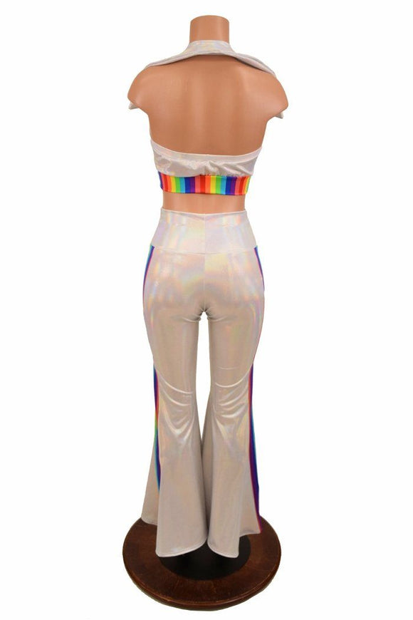 Retro 70's Solar Flares and Backless Halter Crop - Coquetry Clothing