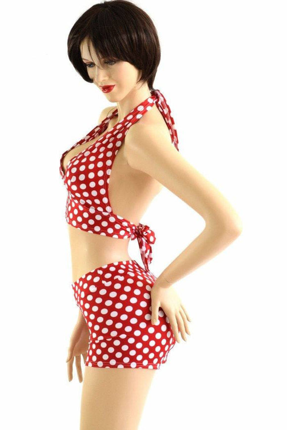 Retro Pin Up Polka Dot Halter & Shorts Set - Coquetry Clothing