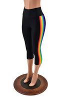 Retro Rainbow Capri Leggings in Black Zen - Coquetry Clothing