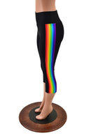 Retro Rainbow Capri Leggings in Black Zen - Coquetry Clothing