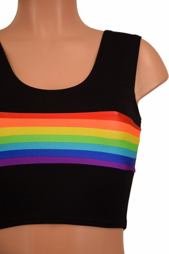 Retro Rainbow Crop Tank - Coquetry Clothing