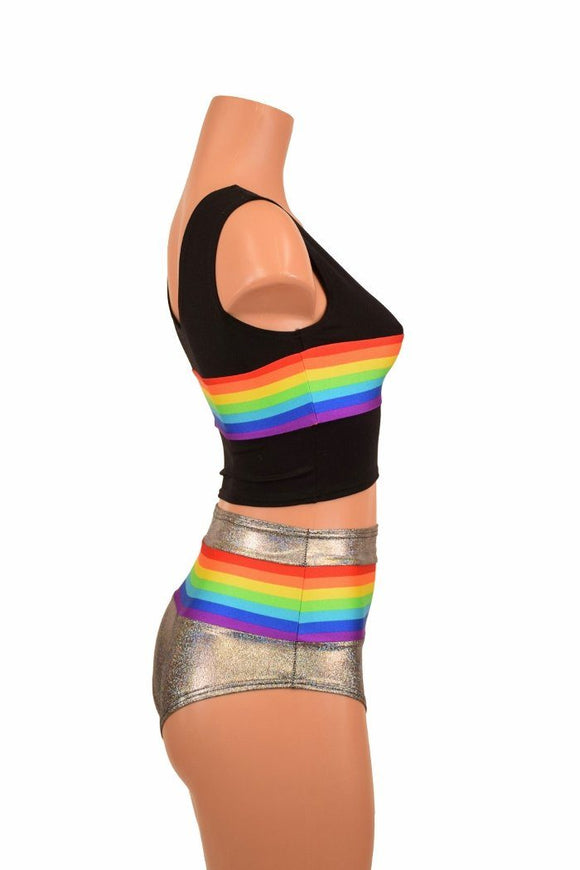 Retro Rainbow Crop Tank & Siren Set - Coquetry Clothing